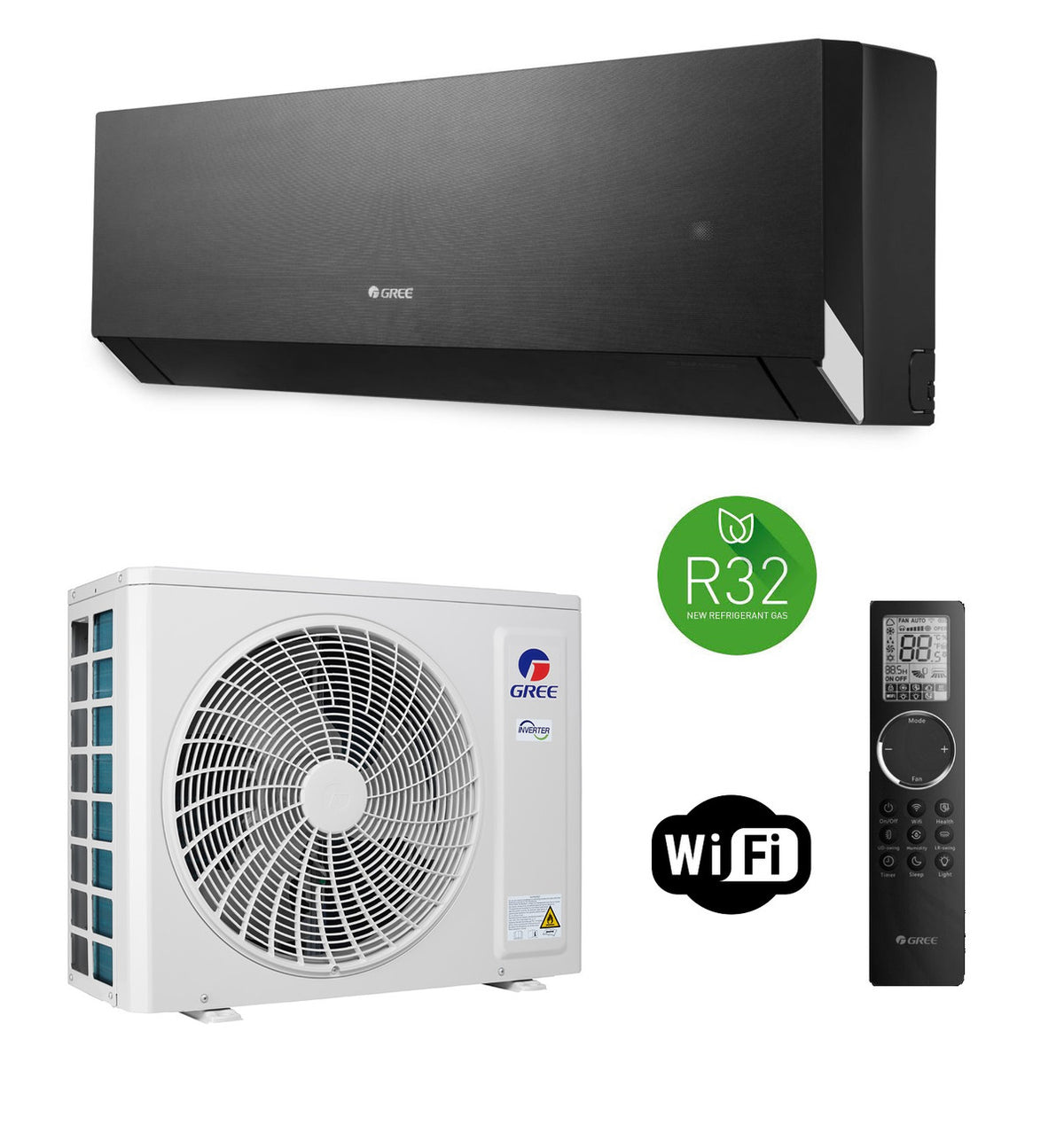 Кондиціонер GREE Clivia inverter Black R-32 GWH09AUCXB-K6DNA1A