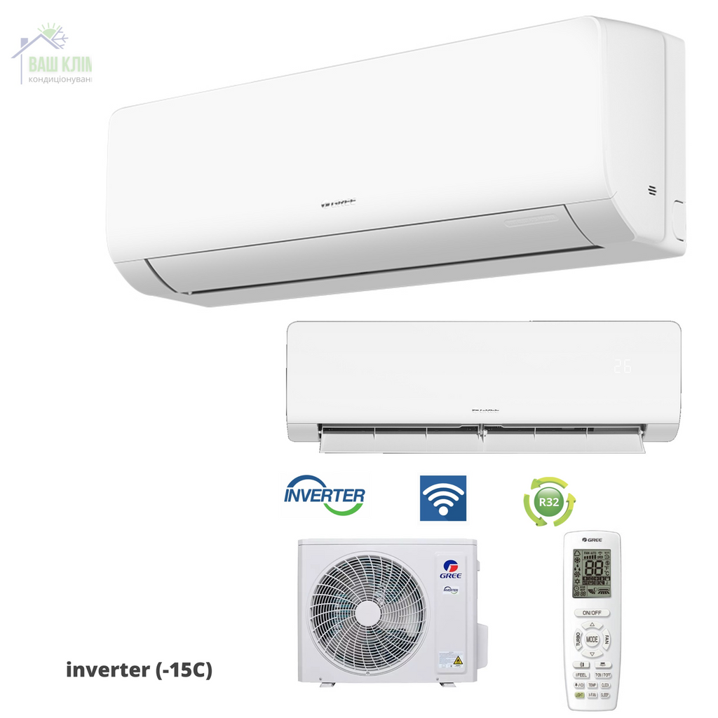 Кондиціонер GREE Cosmo R-32 GWH24AWEXF-K6DNA1A/I DC  Inverter