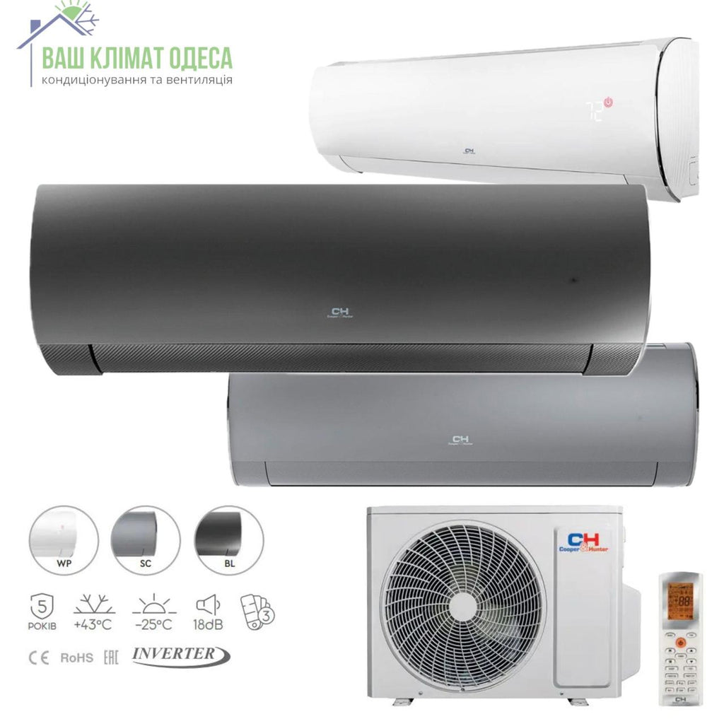 Кондиціонер Cooper&Hunter серія Daytona Black Inverter CH-S09FTXD2-BL